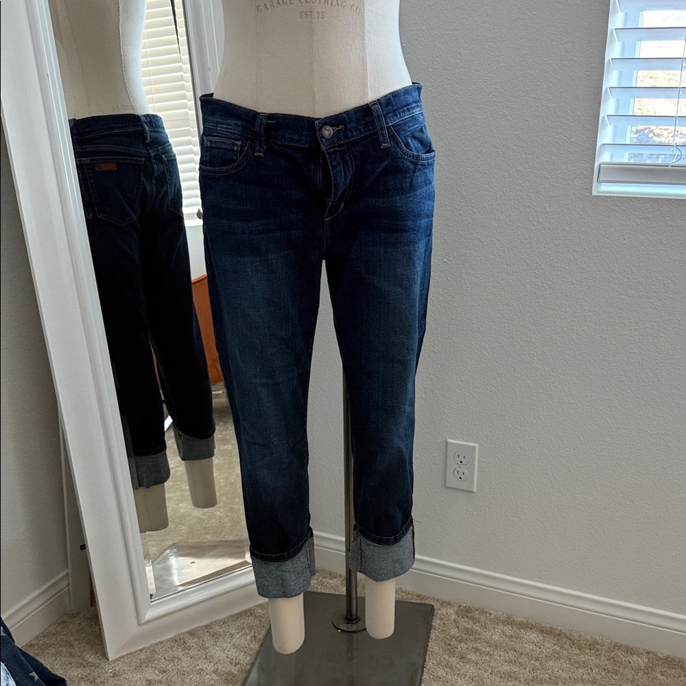 Dark Blue Cuffed Jeans